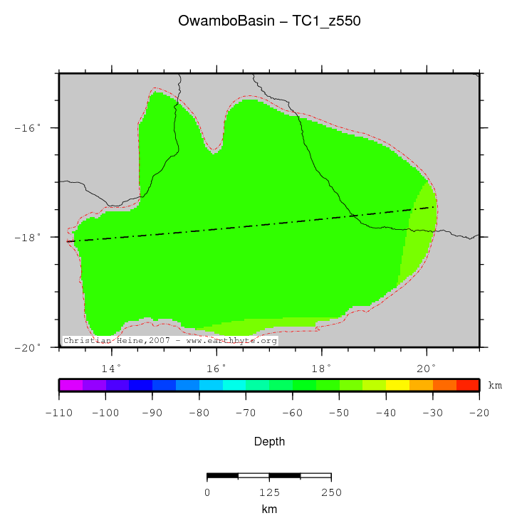 Owambo Basin location map