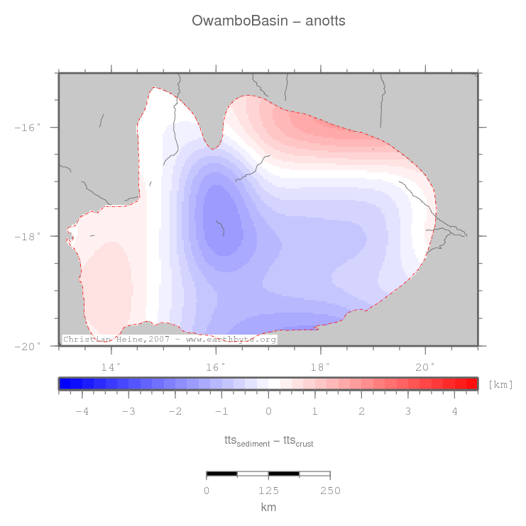 Owambo Basin location map