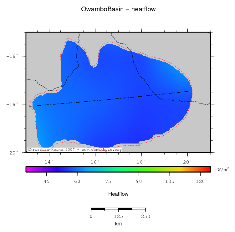 Owambo Basin location map