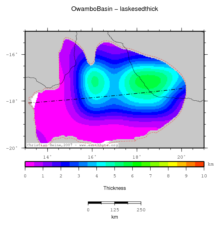 Owambo Basin location map