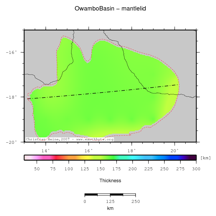 Owambo Basin location map