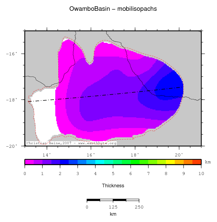 Owambo Basin location map