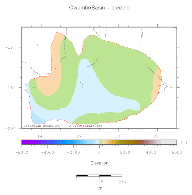 Owambo Basin location map