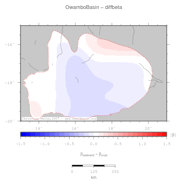 Owambo Basin location map