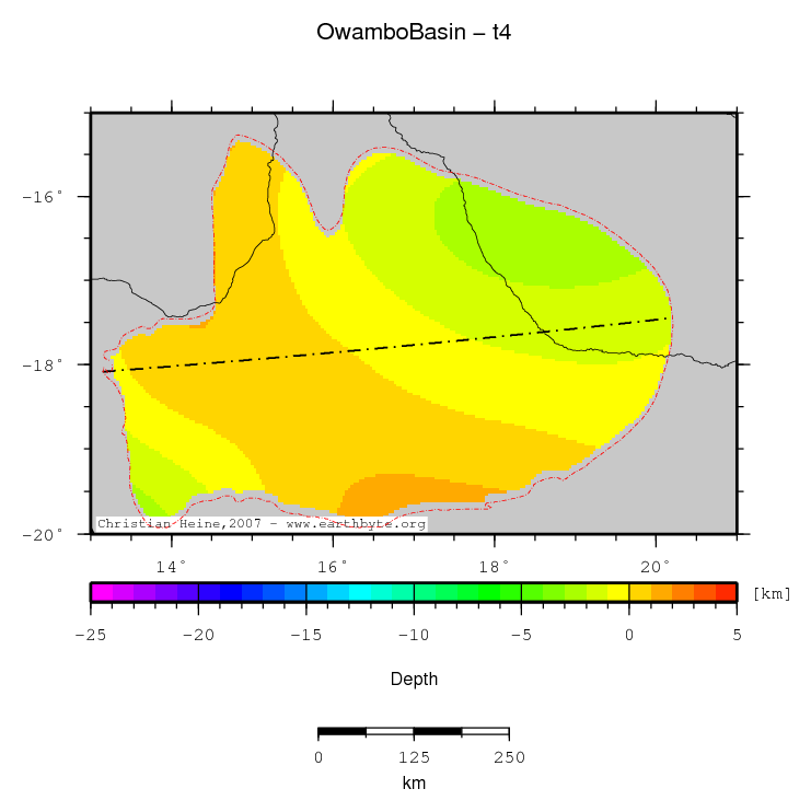 Owambo Basin location map