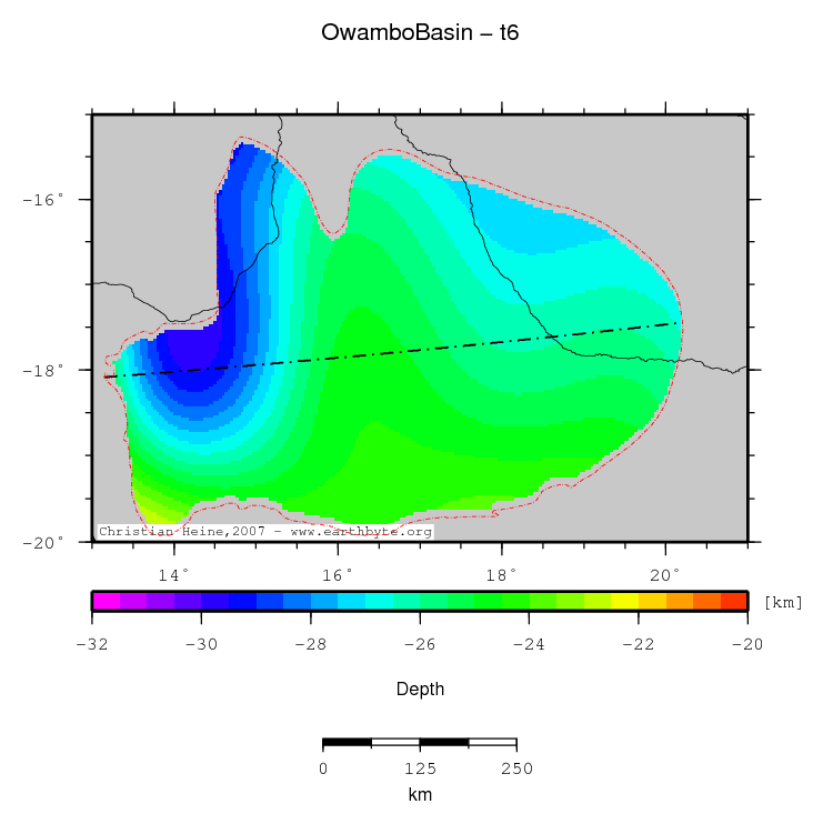 Owambo Basin location map