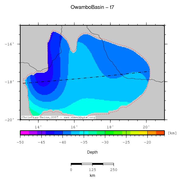 Owambo Basin location map