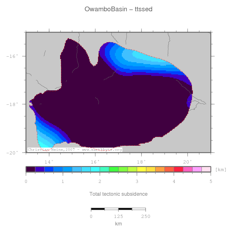 Owambo Basin location map