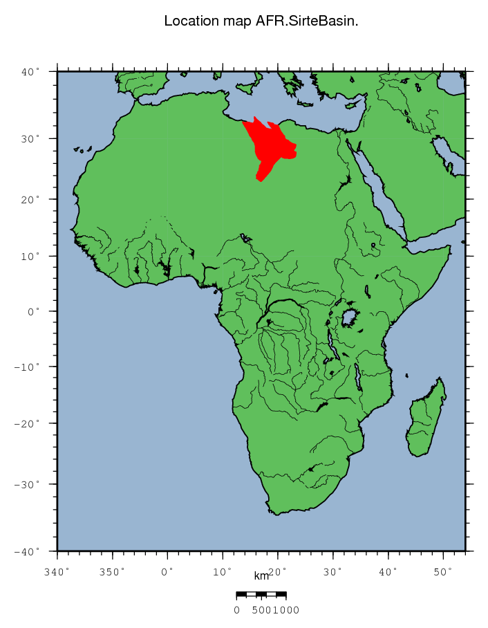 Sirte Basin location map