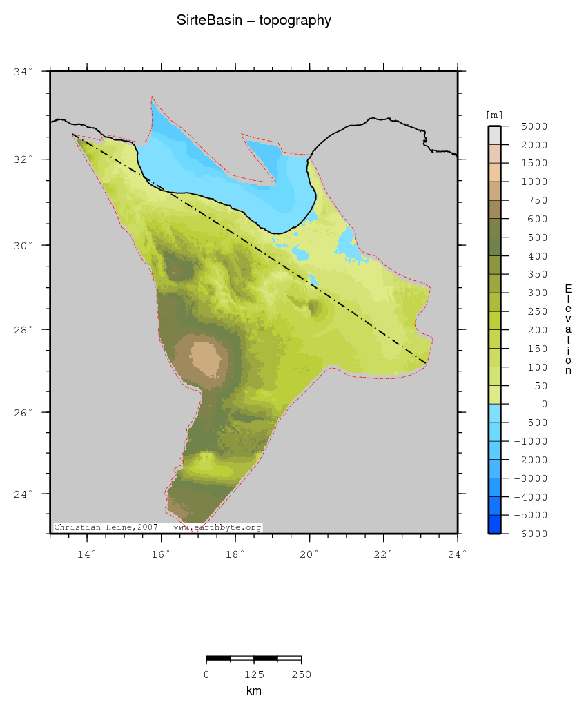 Sirte Basin location map