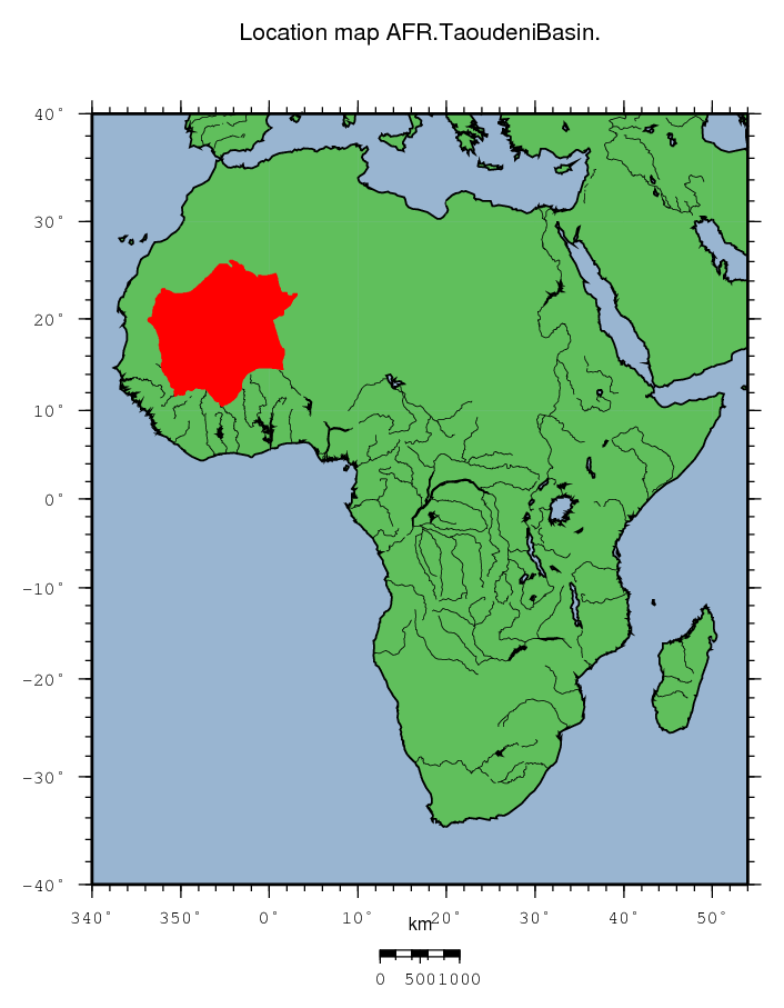 Taoudeni Basin location map