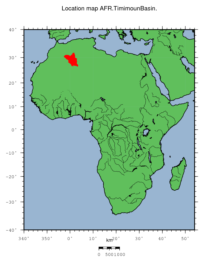 Timimoun Basin location map