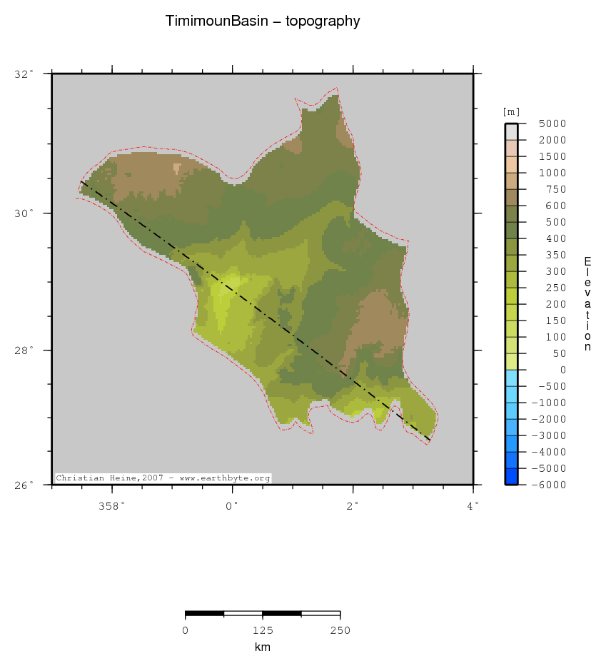 Timimoun Basin location map