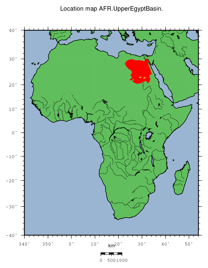 Upper Egypt Basin location map