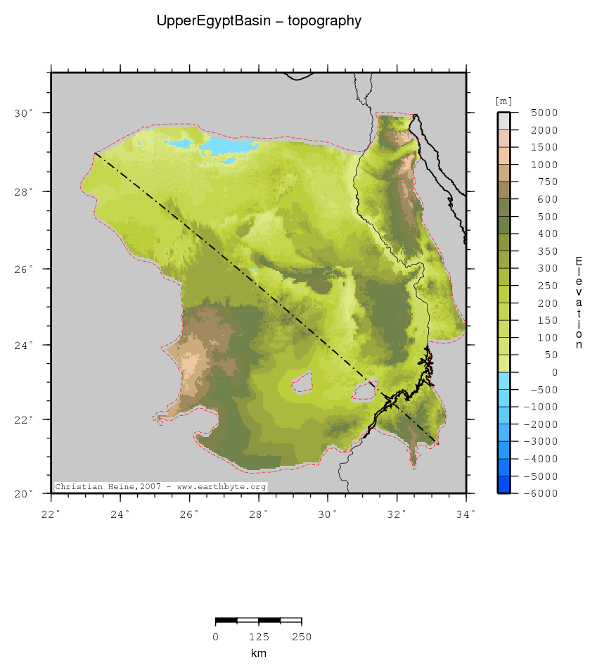 Upper Egypt Basin location map