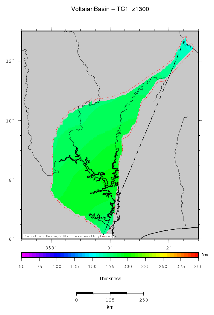 Voltaian Basin location map