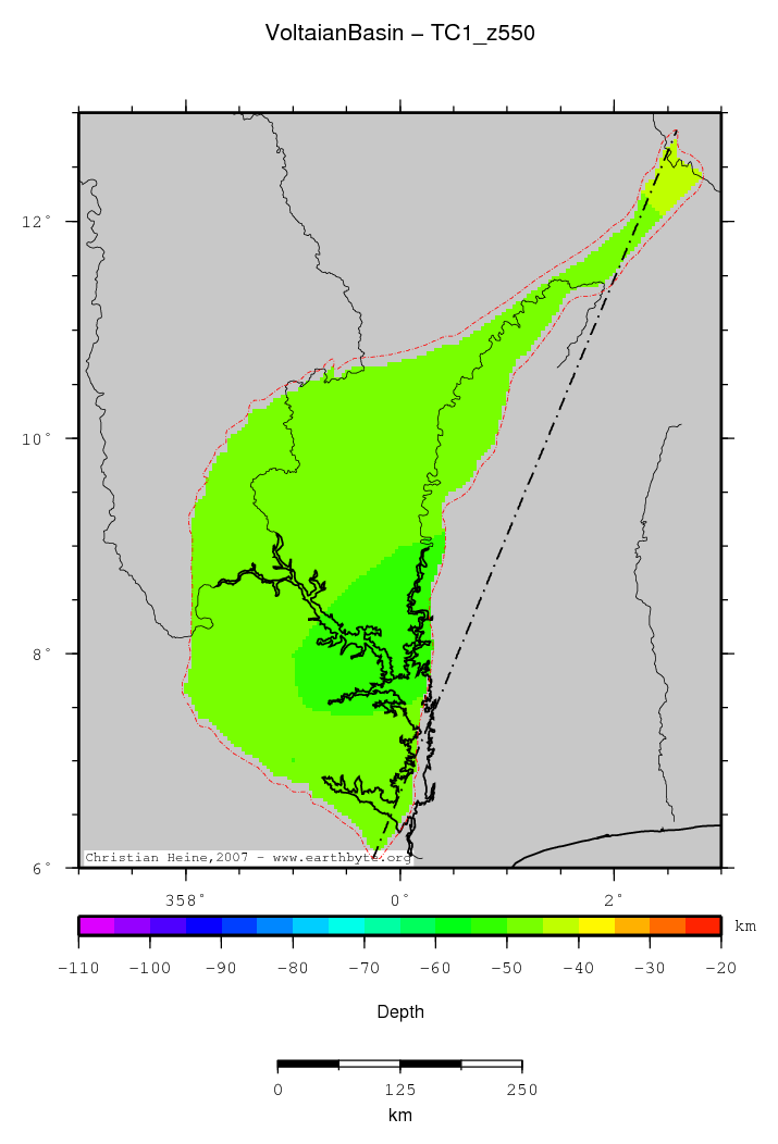 Voltaian Basin location map