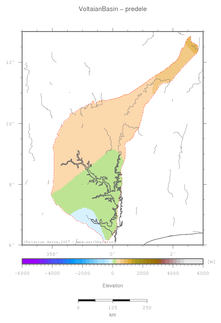 Voltaian Basin location map