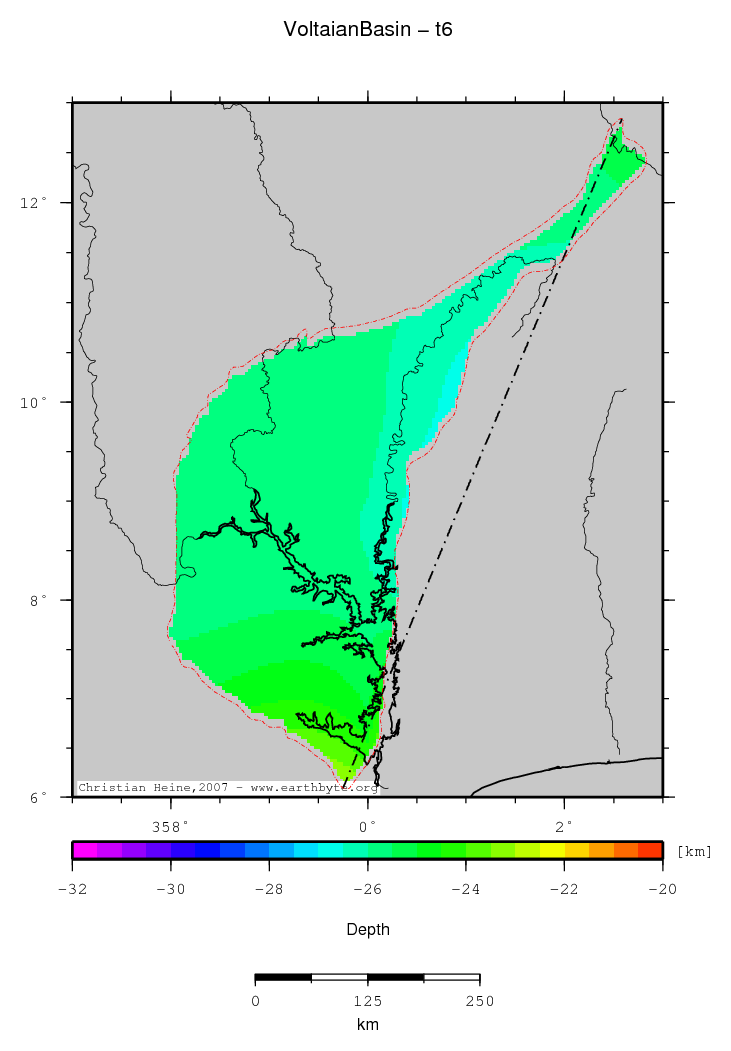 Voltaian Basin location map