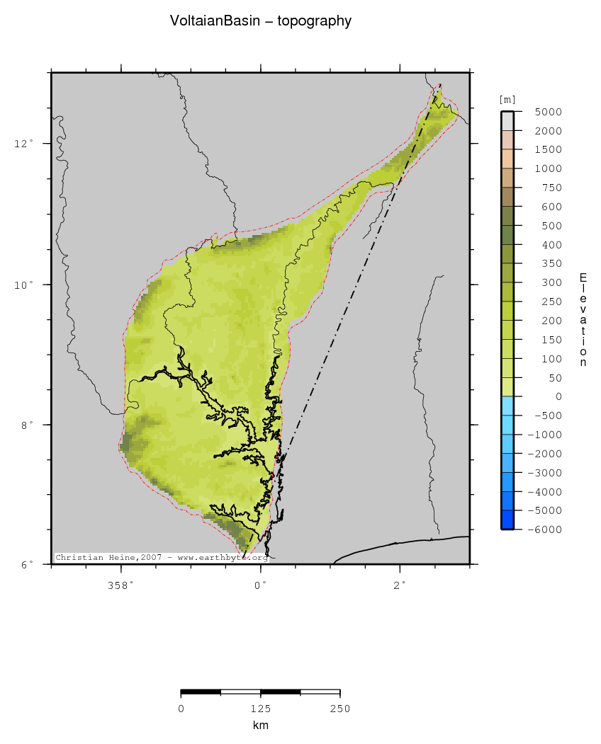 Voltaian Basin location map