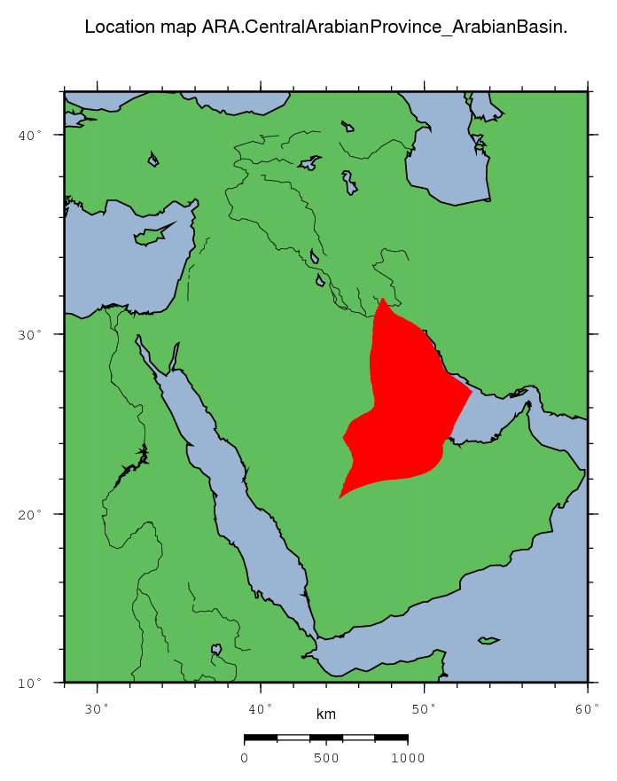 Central Arabian Province (Arabian Basin) location map