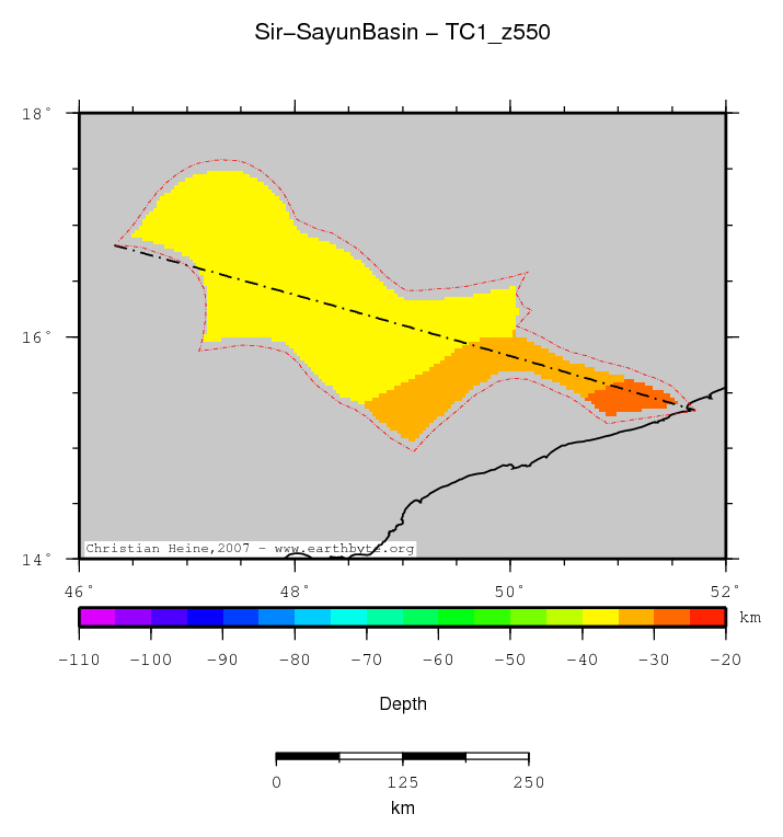 Sir-Sayun Basin location map