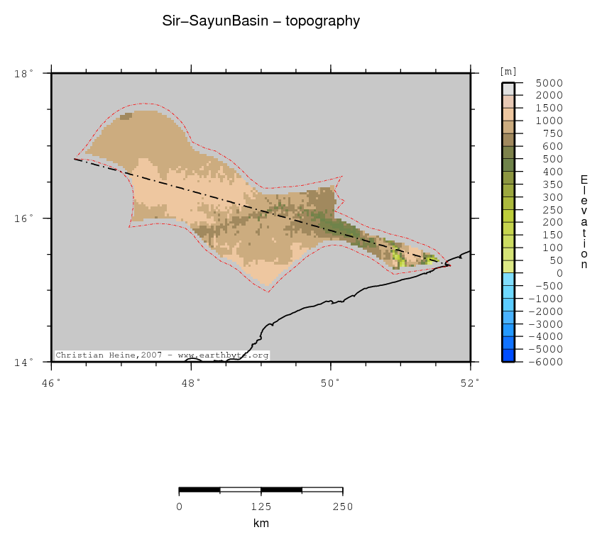 Sir-Sayun Basin location map