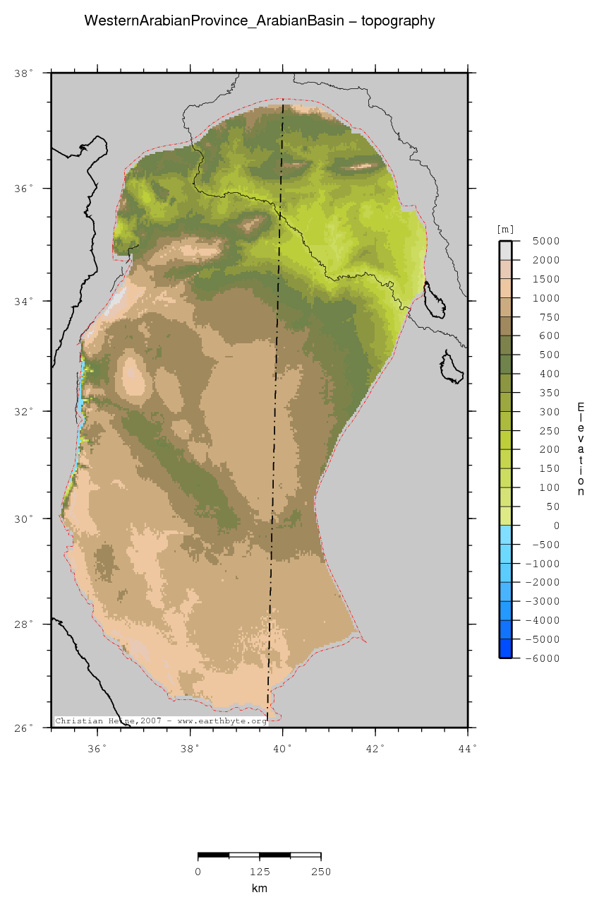 Western Arabian Province (Arabian Basin) location map