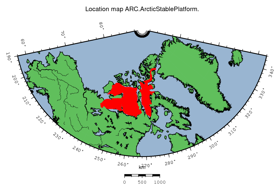 Arctic Stable Platform location map