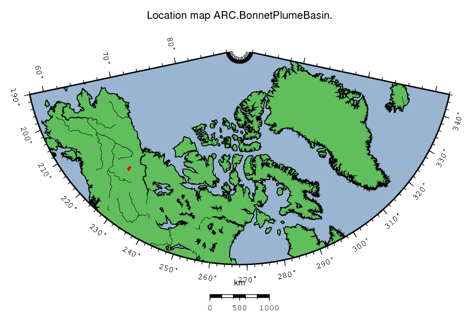 Bonnet Plume Basin location map