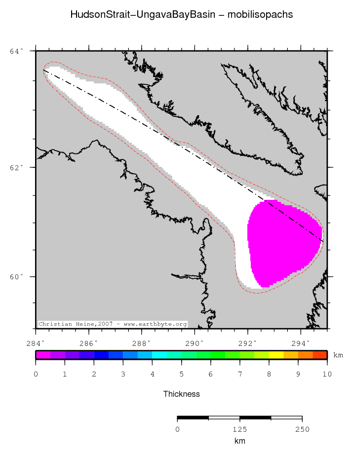 Hudson Strait - Ungava Bay Basin location map