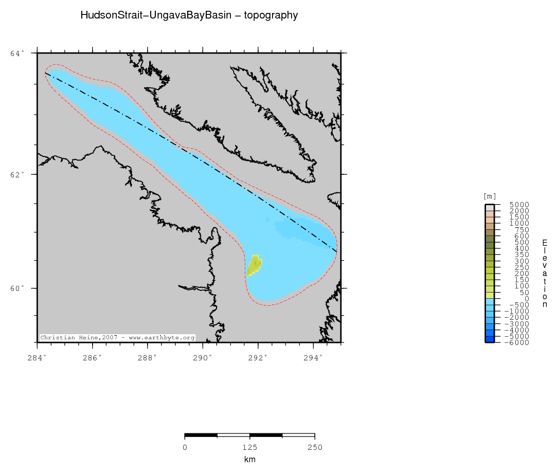 Hudson Strait - Ungava Bay Basin location map