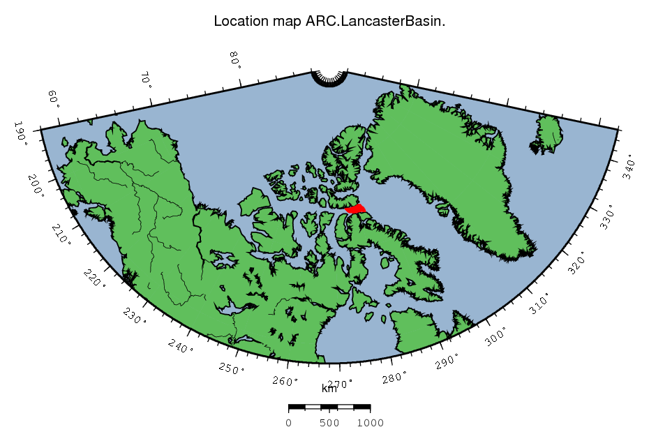 Lancaster Basin location map