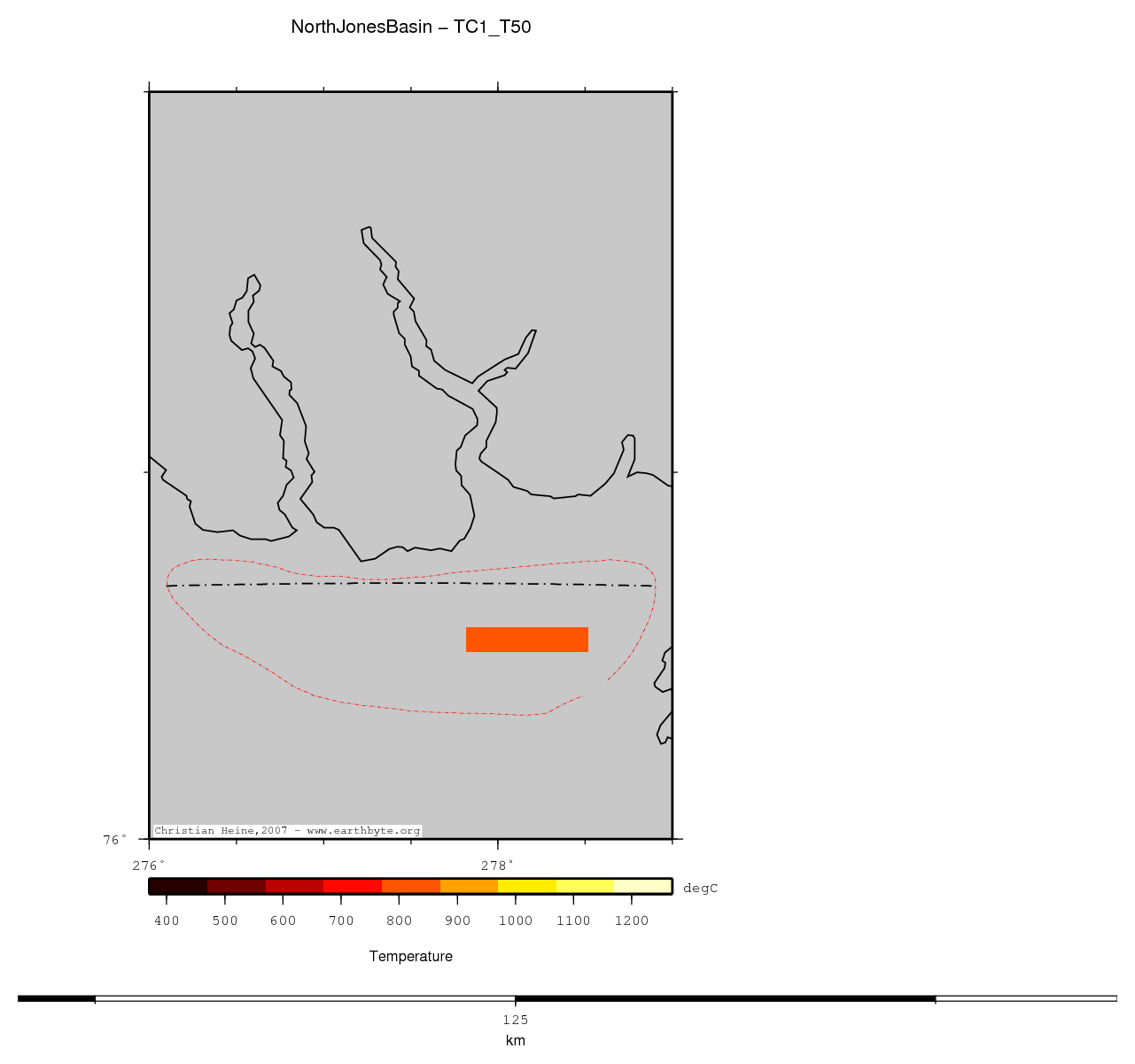 North Jones Basin location map