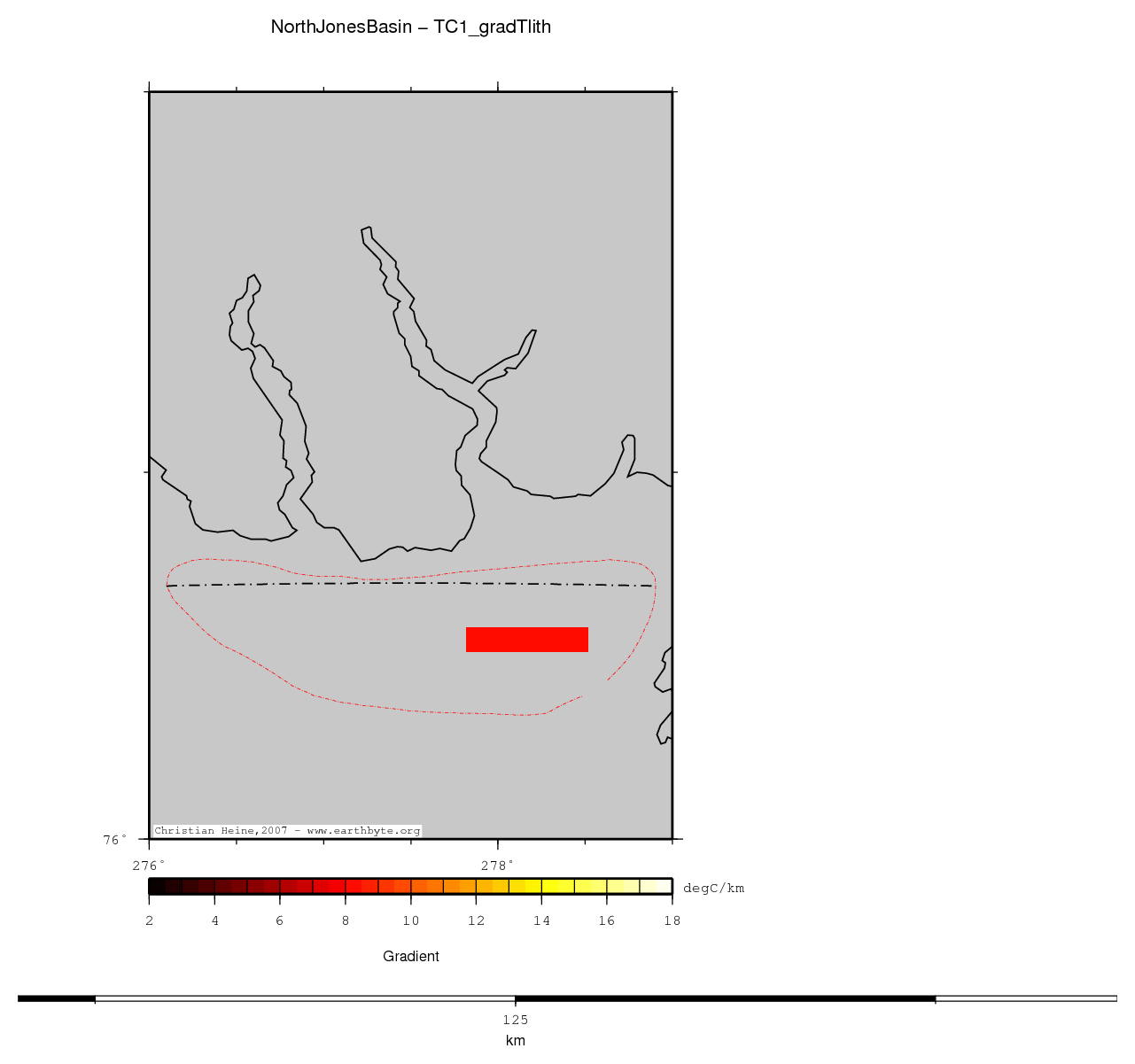 North Jones Basin location map