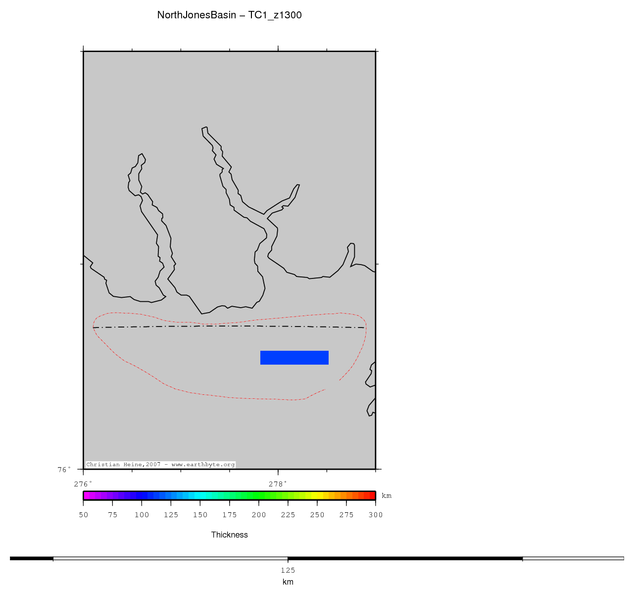 North Jones Basin location map