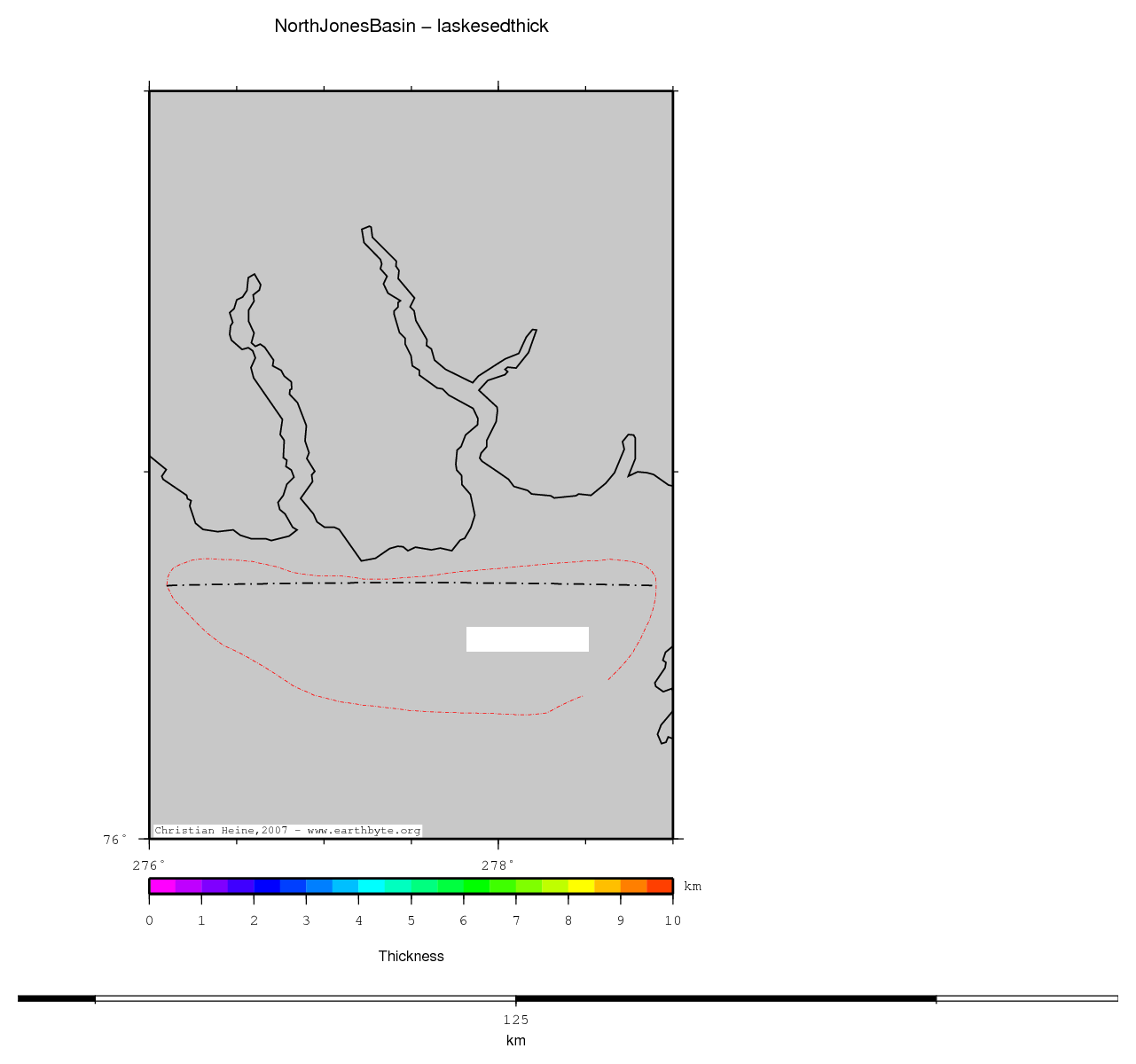 North Jones Basin location map