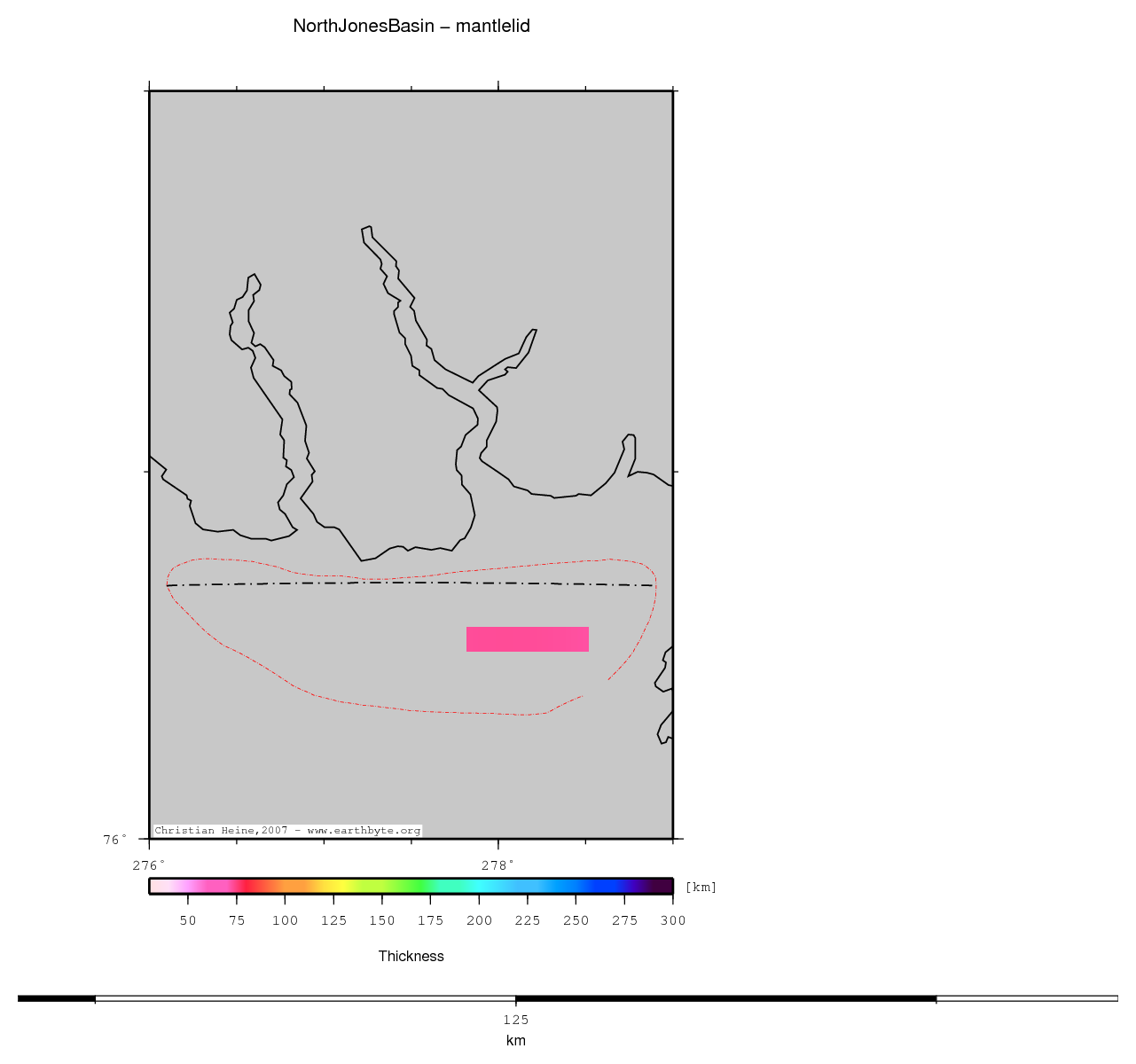 North Jones Basin location map