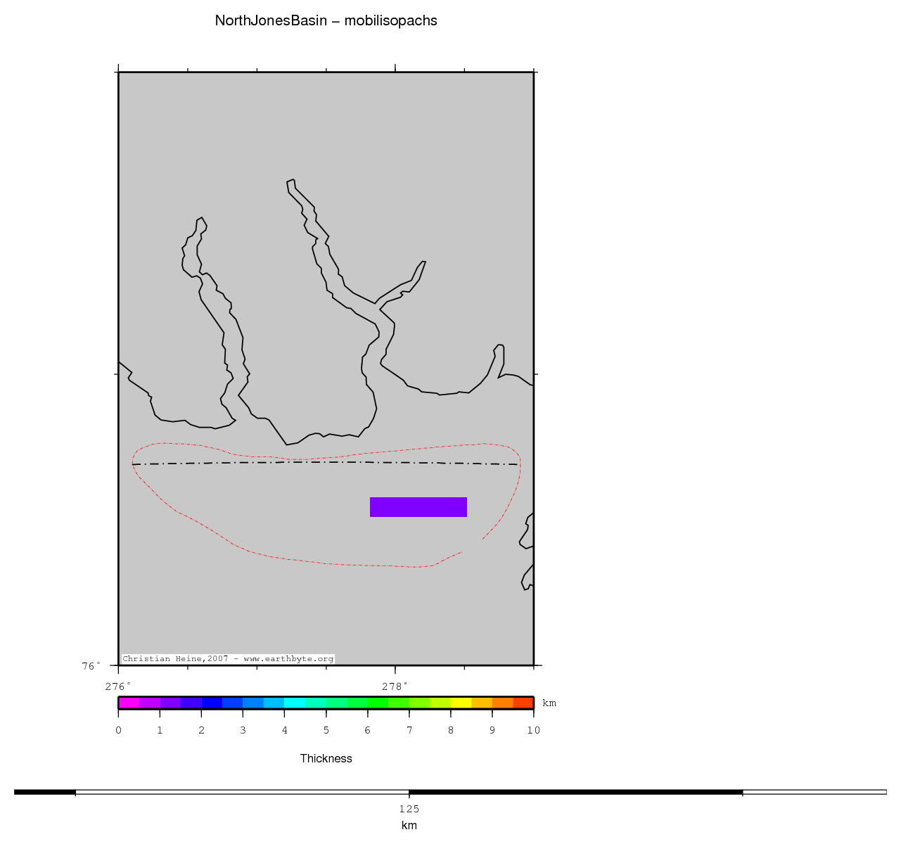 North Jones Basin location map