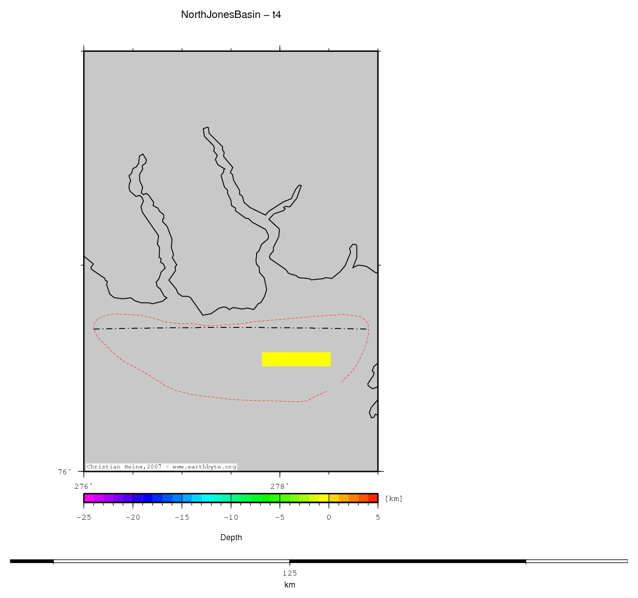 North Jones Basin location map