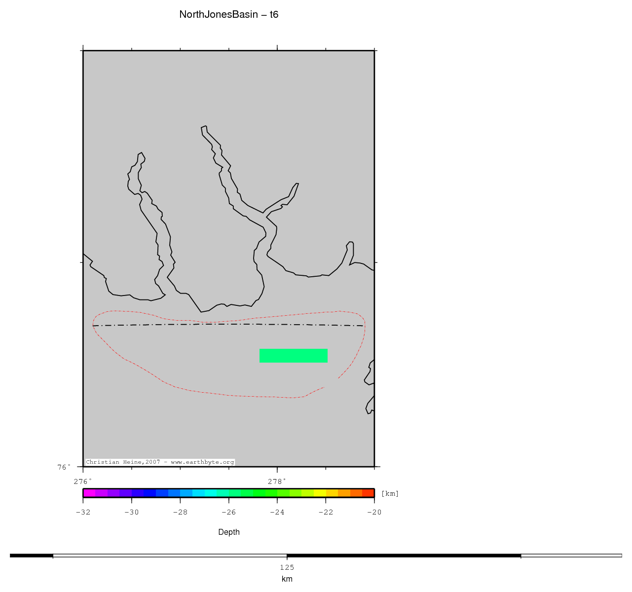 North Jones Basin location map