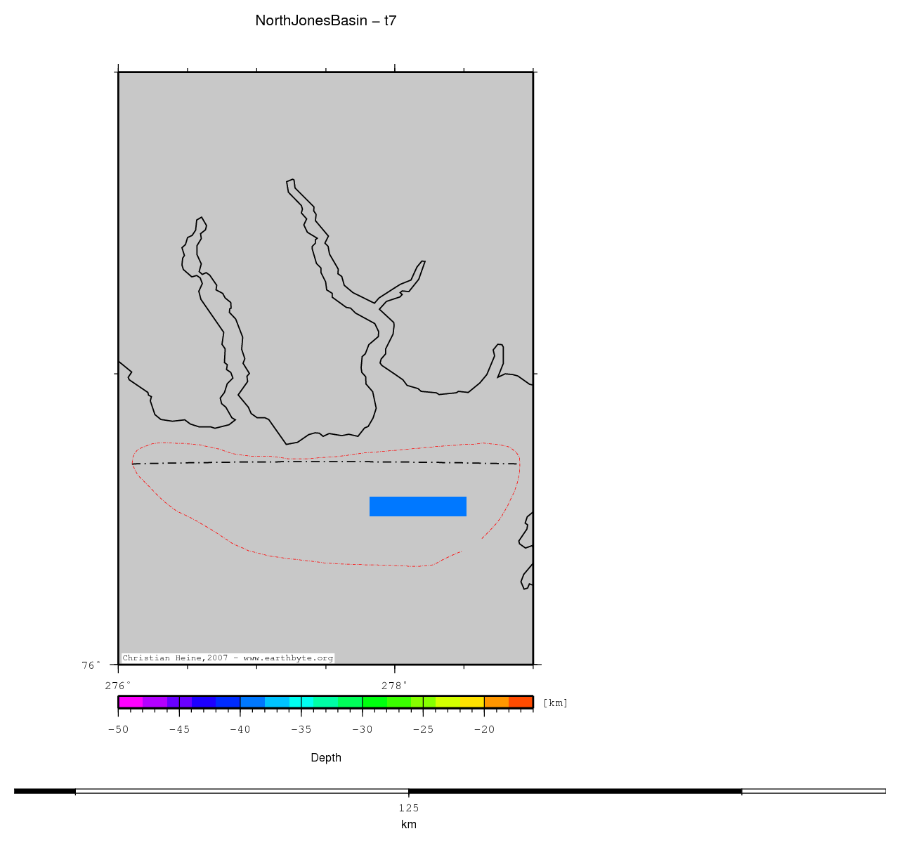 North Jones Basin location map