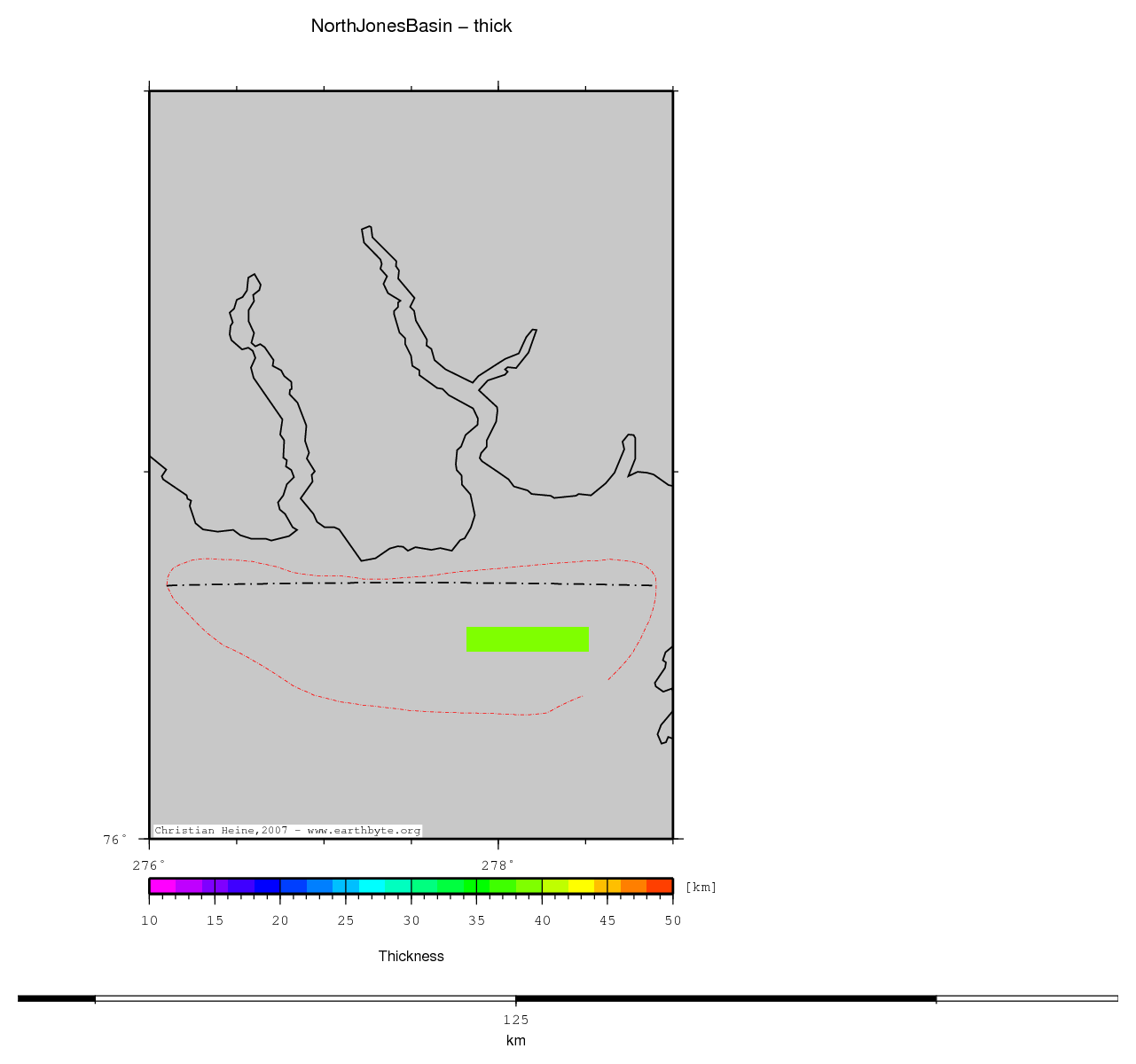 North Jones Basin location map