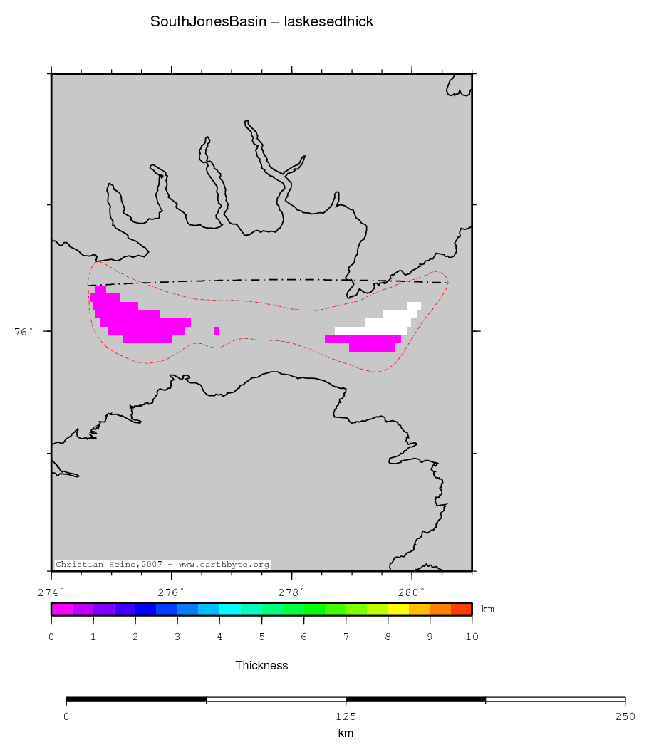 South Jones Basin location map