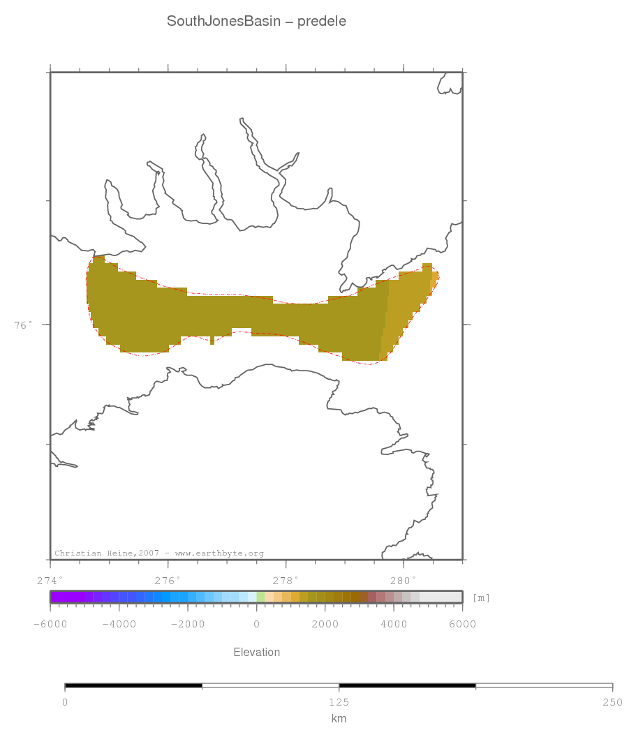 South Jones Basin location map