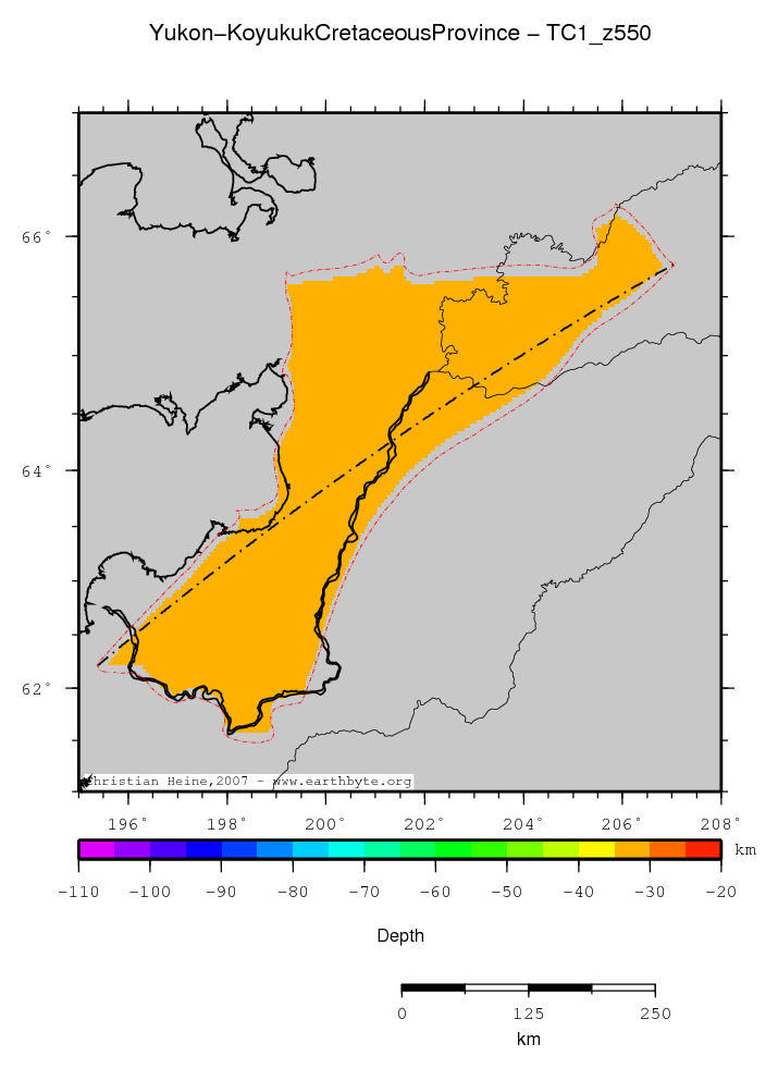 Yukon-Koyukuk Cretaceous Province location map