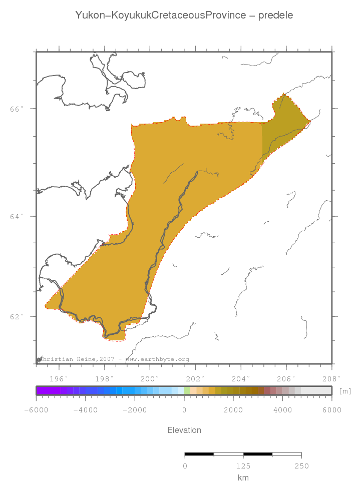 Yukon-Koyukuk Cretaceous Province location map