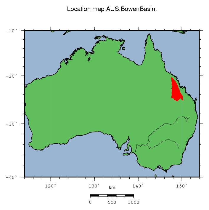 Bowen Basin location map