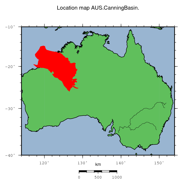 Canning Basin location map