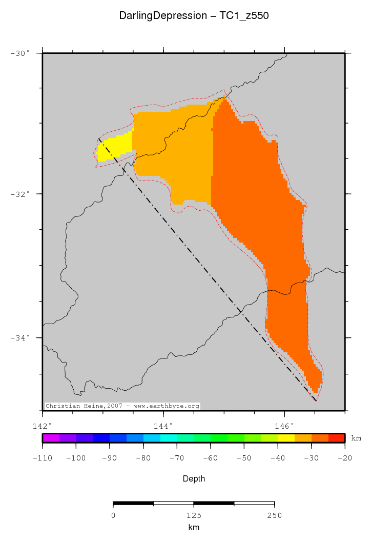 Darling Depression location map